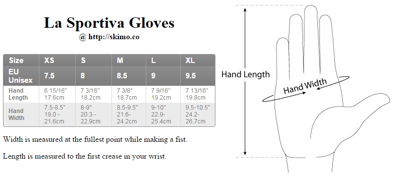 la sportiva tech gloves la sportiva size chart